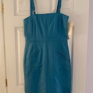 Style works leather Teal Mini Dress
